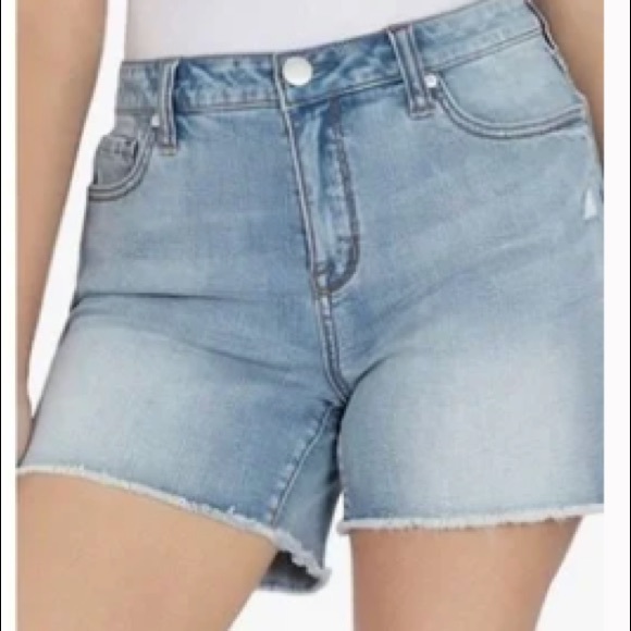 Seven7 Weekend Short High-Rise Jean Shorts with Mild Distressing Size 4 - Picture 13 of 13